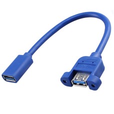 Ultra-Short 25cm Panel Mount USB 3.0 Female to Female Extension Coupler (USB-A to USB-A) Ultra-Short 25cm Panel Mount USB 3.0 Female to Female Extension Coupler (USB-A to USB-A)