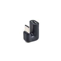 180° Right Angle USB-C Male to Micro USB Female Adapter (U-Turn / Upside-Down)