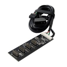 USB 2.0 9pin 10pin Header 1 to 4 Female Splitter Extension Cable HUB with IDE 5V Power Adapter Port